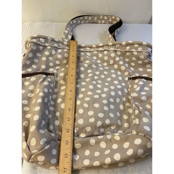 31 Thirty one metro retro bucket tote beige dots 18x15” - Picture 6 of 8